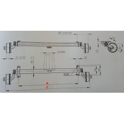 AL-KO B 700-5 bremset aksel A: 950 C: 1390