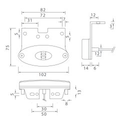 Asp&ouml;ck Flatpoint II LED Sidemarkeringslygte