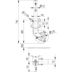 Knott TK57 premium svingbart nsehjul.