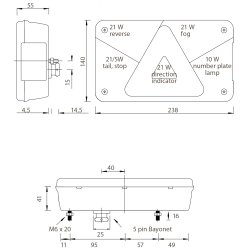 Asp&ouml;ck Multipoint V, med baklys, Hjre