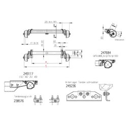 Bremseaksel A=1800  C=2240  AL-KO