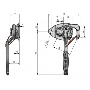 Hgtelukker m. fjederls