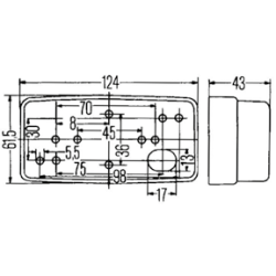 Hella sidemarkeringslygte 124 x 61 mm
